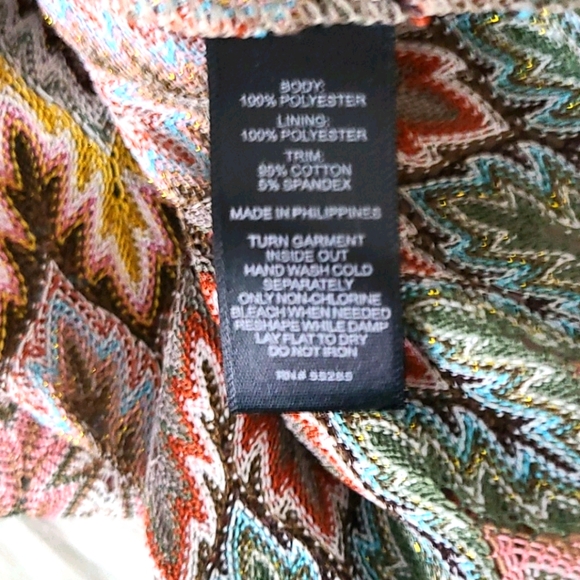 Express Tube Top Size Small Tan Teal Striped Sequined Embellished Y2K EUC Sexy - Picture 5 of 5